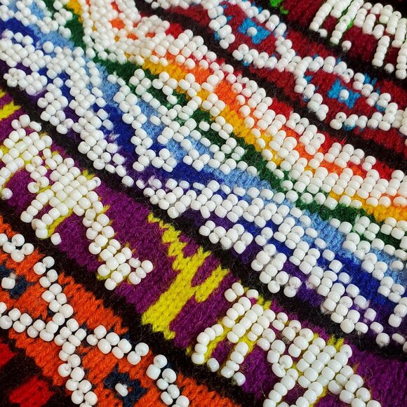 Traditional Andean Rainbow Chullo Hat – Handwoven Peruvian Alpaca Wool Hat with - Picture 2 of 3